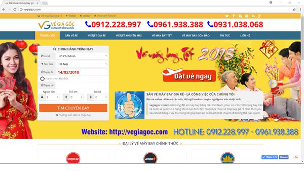 Website book vé máy bay Tết giá rẻ