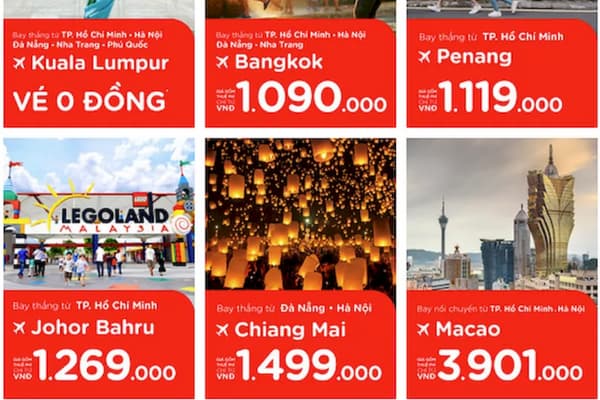 Air Asia khuyến mãi 5 triệu vé máy bay 0 đồng