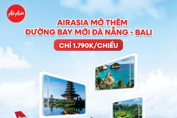 AirAsia khai trương đường bay Bali &ndash; Đ&agrave; Nẵng từ 20/3/2026