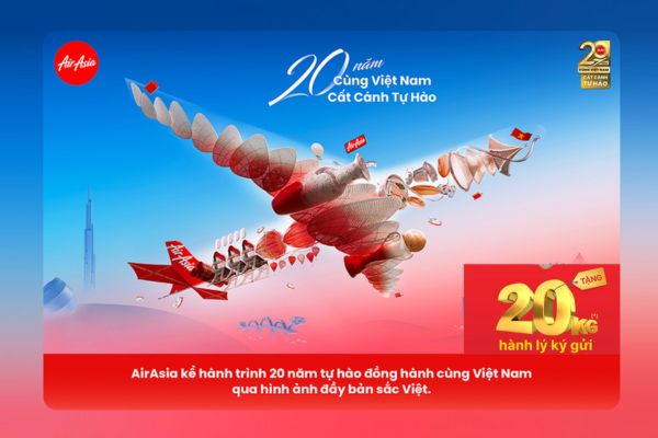 AirAsia tung ưu đãi hấp dẫn cho mùa hè tặng miễn phí 20kg hành lý ký gửi