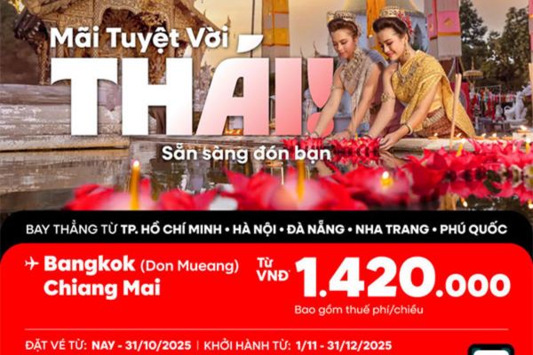 AirAsia tung ưu đãi vé máy bay đi Thái Lan cuối năm bay vui giá siêu hời