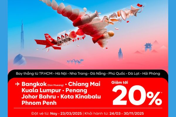 AirAsia ưu đãi lớn vé máy bay 