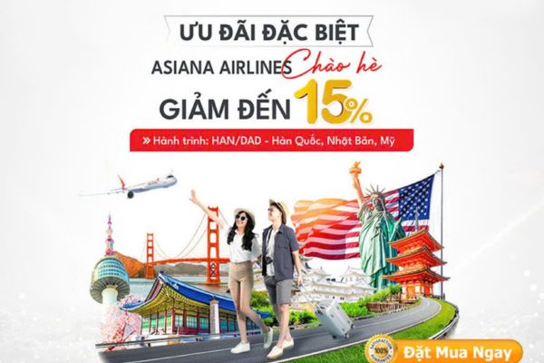 Asiana Airlines khuyến mãi hè giảm giá vé đến 15%