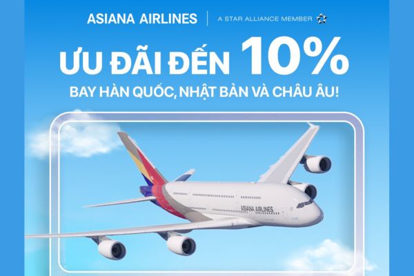 Asiana Airlines khuyến m&atilde;i th&aacute;ng 4/2026: Bay H&agrave;n, Nhật, Ch&acirc;u &Acirc;u từ 301 USD