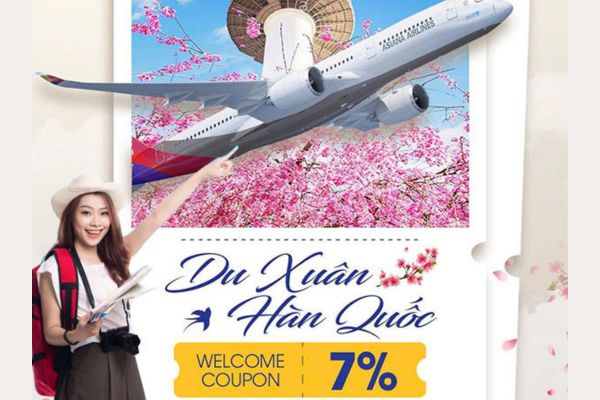 Asiana Airlines ưu đ&atilde;i m&ugrave;a xu&acirc;n: Giảm 7% v&eacute; bay H&agrave;n Quốc
