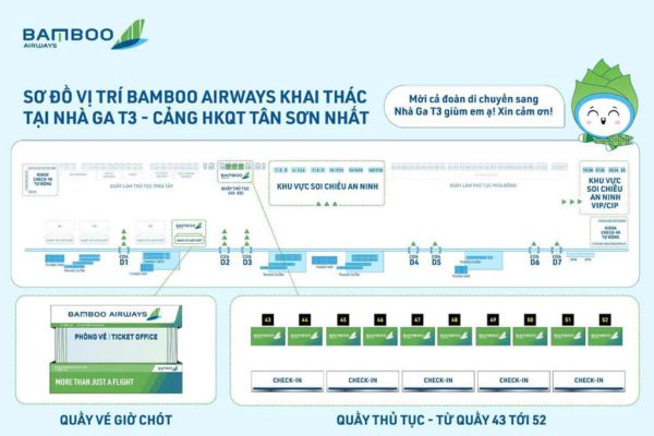 Bamboo Airways chính thức khai thác tại ga T3 sân bay Tân Sơn Nhất