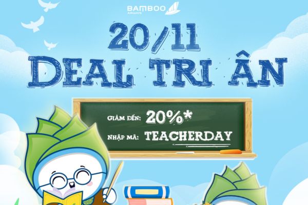 Chào mừng Ngày Nhà giáo 20/11 – Bamboo Airways gửi lời tri ân với ưu đãi đặc biệt