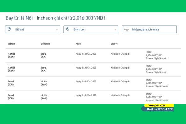 Bamboo Airways khuyến mãi chặng bay Hà Nội Incheon chỉ từ 2,016,000 VND