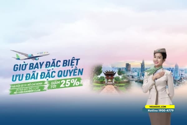 Bamboo Airways ưu đãi 25% giá vé máy bay Hà Nội Sài Gòn
