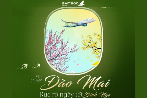 Bamboo Airways vận chuyển đưa sắc xuân mai đào khắp mọi miền Tết 2026