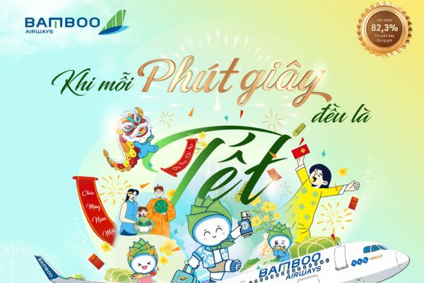 Bamboo Airways vận chuyển đưa sắc xu&acirc;n mai đ&agrave;o khắp mọi miền Tết 2026