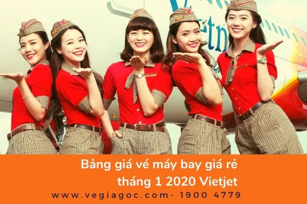 Bảng giá vé máy bay tháng 1 2020 Vietjet