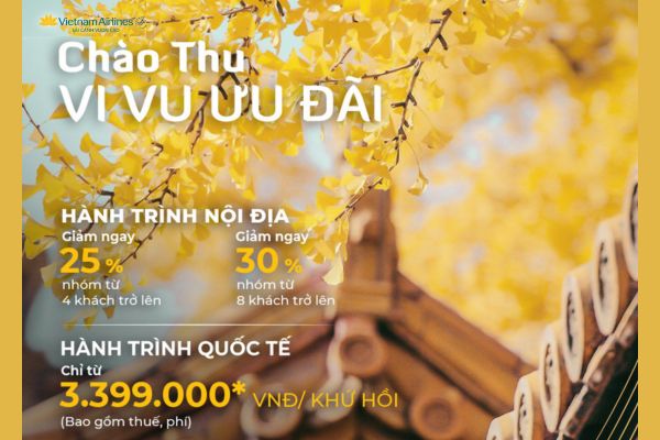 Bay Cùng Vietnam Airlines Mùa Thu Này, Ưu Đãi Lên Đến 30%