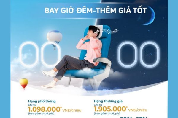 Bay Giờ Đêm Thêm Giá Tốt Ưu đãi hấp dẫn từ Vietnam Airlines