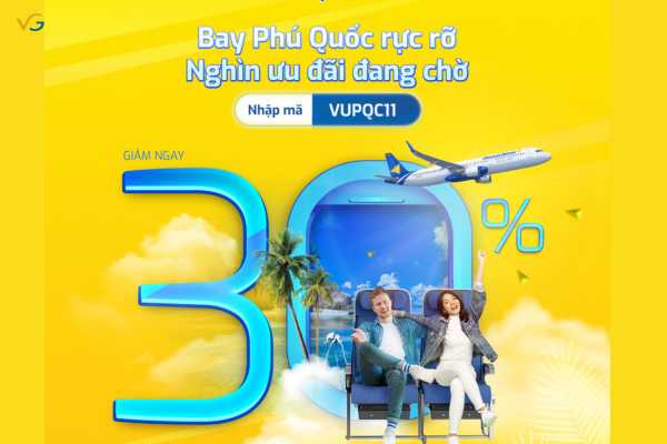 Giảm giá 30% bay Sài Gòn Phú Quốc tại Vietravel Airlines