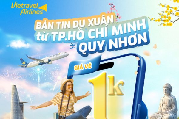 Bay Sài Gòn – Quy Nhơn giá từ 1.000Đ du xuân cực đã cùng Vietravel Airlines