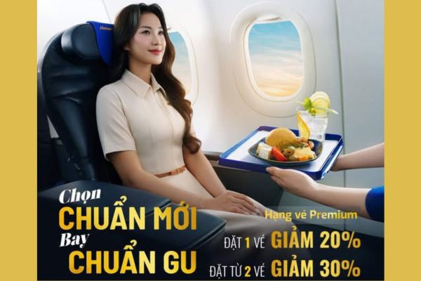 Bay sang trọng, giá siêu hời Premium Vietravel Airlines giảm đến 30%