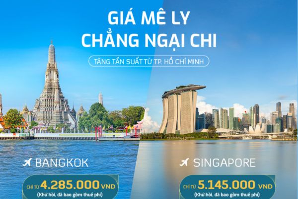Bay Singapore Thái Lan cực tiết kiệm cùng Vietnam Airlines