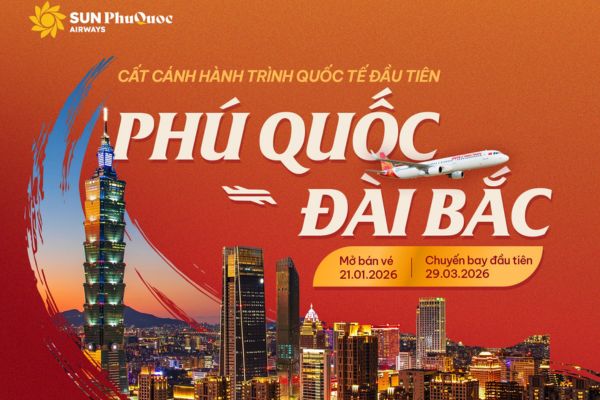 Bay thẳng Ph&uacute; Quốc &ndash; Đ&agrave;i Bắc với đường bay mới từ Sun PhuQuoc Airways