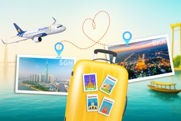Bay Vietravel Airlines đi Bangkok hành lý rộng rãi giá vẫn siêu hời