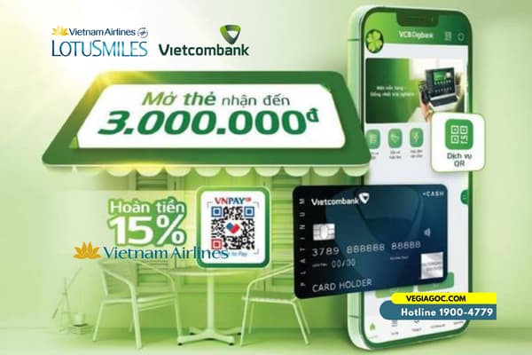 Bùng nổ khuyến mãi ưu đãi nhận liền tay cùng thẻ Vietcombank Vietnam Airlines