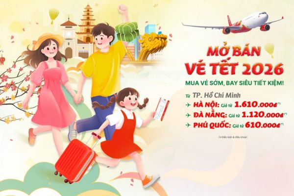 Chính thức Vietjet mở bán vé Tết 2026 – Đặt sớm, bay thoải mái