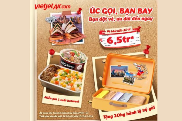 Bay Đến Nước Úc Với Các Ưu Đãi Tuyệt Vời Từ VietJet