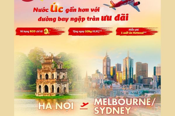 Bay Đến Nước Úc Với Các Ưu Đãi Tuyệt Vời Từ VietJet