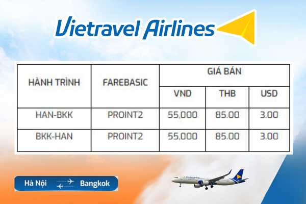 Đi Hà Nội đến Thái Lan chỉ với 55k cùng Vietravel Airlines
