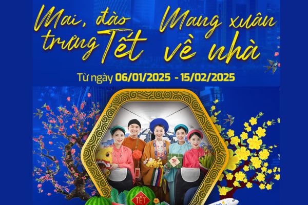 Đón Tết Sum Vầy Mai, Đào Trưng Tết Cùng Vietravel Airlines