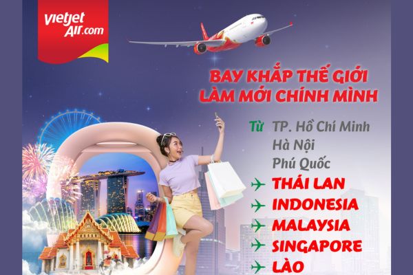 Đông Nam Á ưu đãi 20kg hành lý ký gửi cùng Vietjet