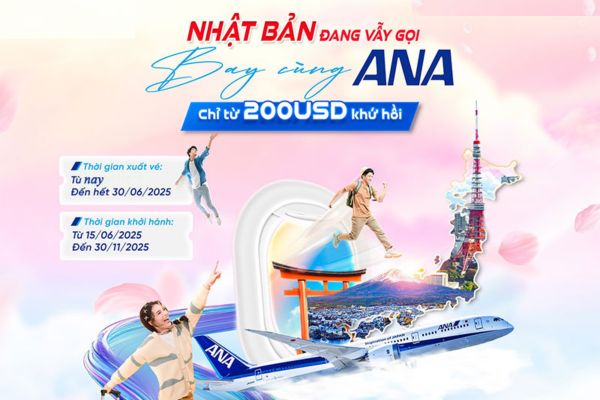 Du lịch Nhật Bản giá vé khứ hồi chỉ từ 200 USD All Nippon Airways