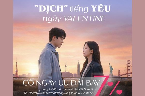 EVA Air tung ưu đãi 7% nhân dịp Valentine 14/2