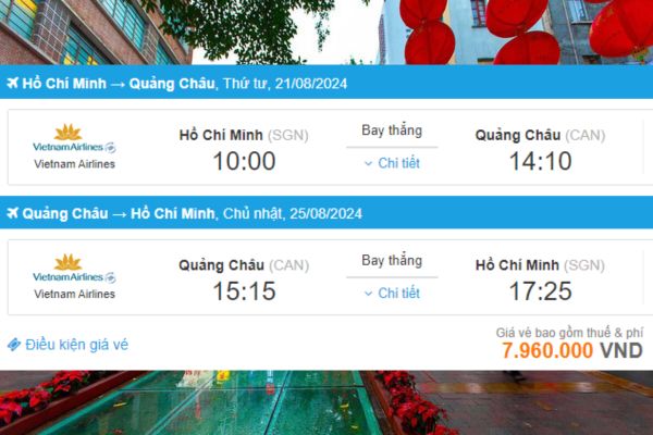 Giá vé hấp dẫn đi Quảng Châu từ Vietnam Airlines chỉ 2.2 triệu đồng