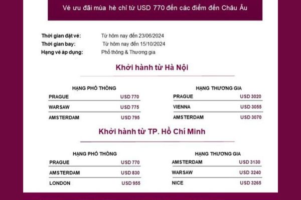 Giải Nhiệt Mùa Hè Với Vé Máy Bay Qatar Airways