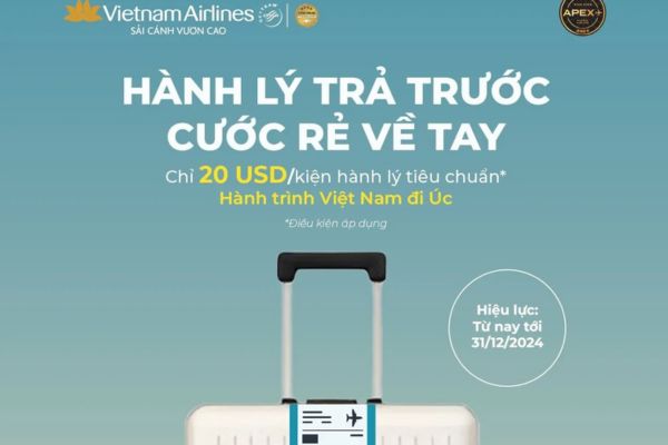 Giảm Giá Hành Lý Lên Đến 85% Cho Vé Đi Úc Cùng VNA