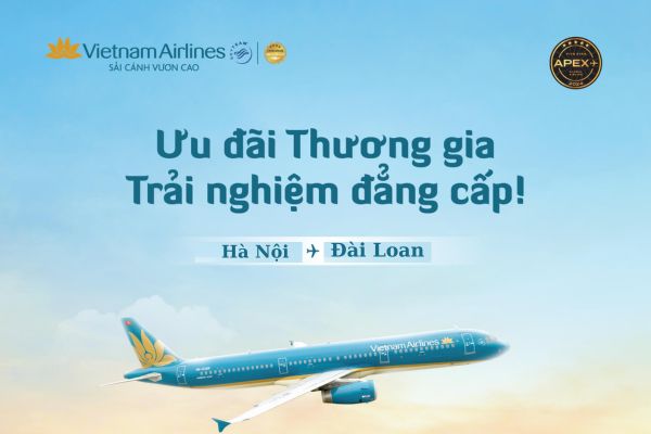 Hạng Thương gia Vietnam Airlines bay đến Đài Loan