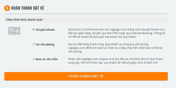 Đến bước cuối cùng bấm "Hoàn thành đặt vé" là xong nhé