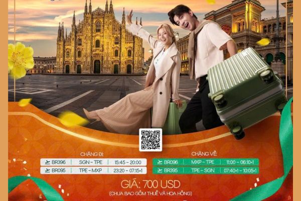 Khởi Hành Đón Tết Milan Cùng EVA AIR – Vé Bay Siêu Ưu Đãi