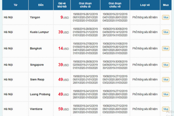 KHUYẾN MÃI MÙA THU VÀNG VIETNAM AIRLINES 2019