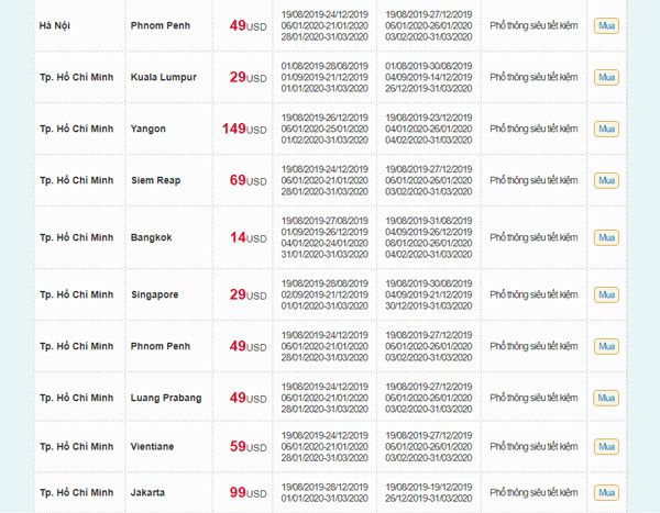 KHUYẾN MÃI MÙA THU VÀNG VIETNAM AIRLINES 2019