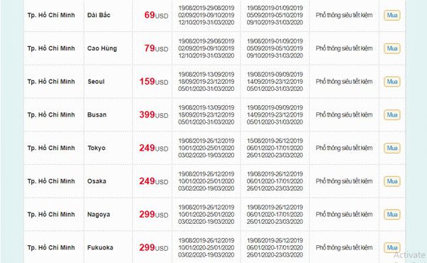 KHUYẾN MÃI MÙA THU VÀNG VIETNAM AIRLINES 2019