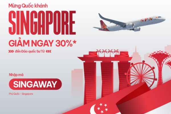 Mừng Quốc kh&aacute;nh Singapore, Sun PhuQuoc Airways ưu đ&atilde;i đến 30% nhiều h&agrave;nh tr&igrave;nh