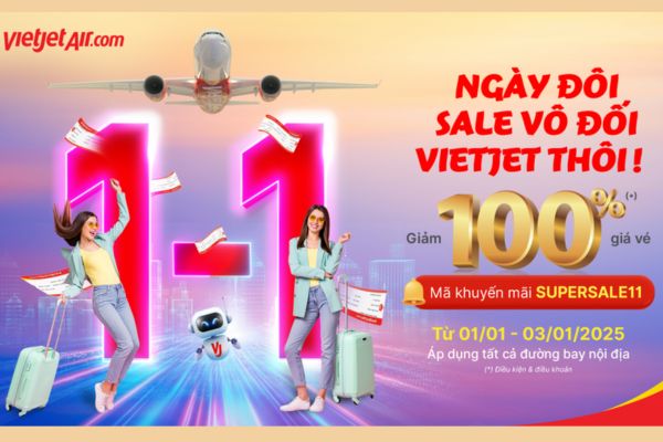 Ngày đôi ngập ưu đãi, bay cùng Vietjet cực đã