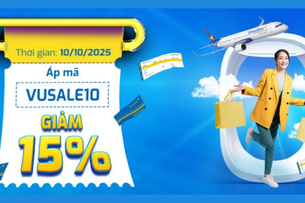 Ngày Song Đôi 10/10 săn Vé Vietravel Airlines Giảm 15%