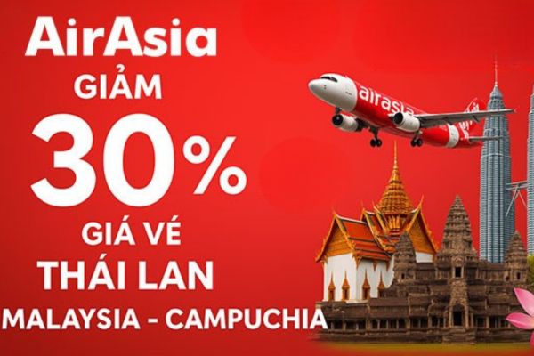 Săn vé AirAsia giảm 30% – Thỏa sức vi vu nước ngoài