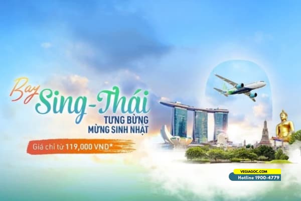 Bamboo Airways ưu đãi bay Thái Lan, Singapore dịp sinh nhật