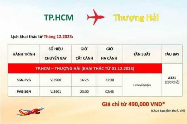 Săn vé máy bay Sài Gòn đi Thượng Hải cùng Vietjet ngay hôm nay