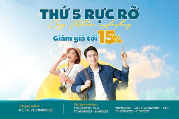 Săn vé siêu hời mỗi Thứ 5 Vietnam Airlines giảm liền tay đến 15%
