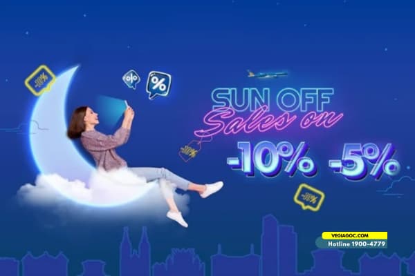 Sun Off Sale On Giảm 10% vé máy bay Vietnam Airlines giá rẻ